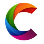 Logo for CryptoArtNet - A colorful Letter C