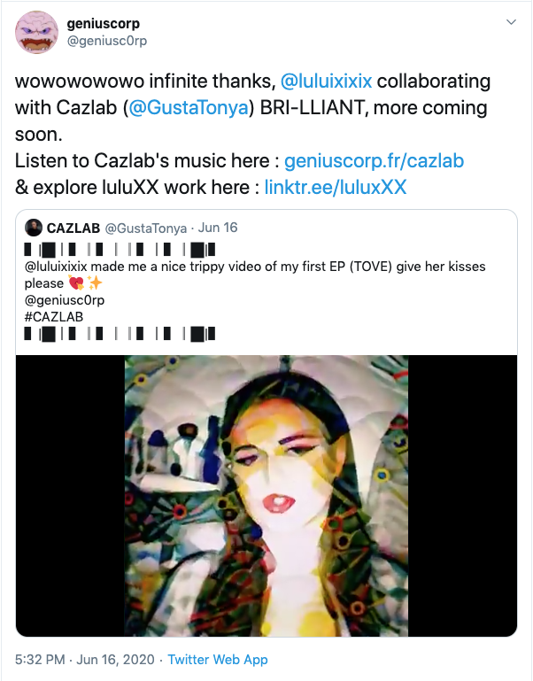 luluxXX Cazlab Music Video Tweet