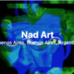dark blue somewhat abstract portrait of human head by Nad Art on CryptoArtNet