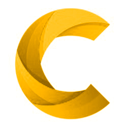 a gold colored C with swirls