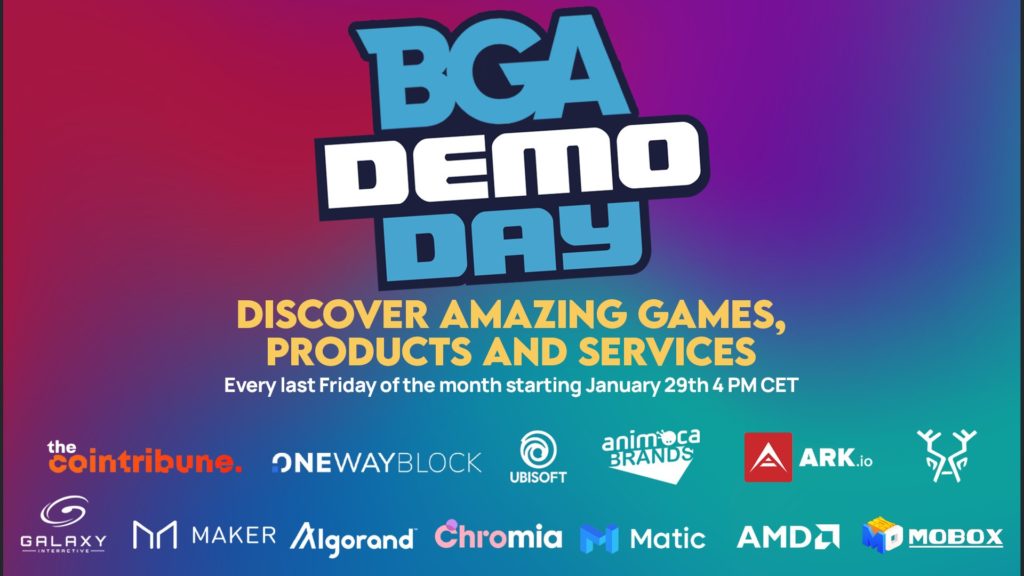 colorful text announcing demo day